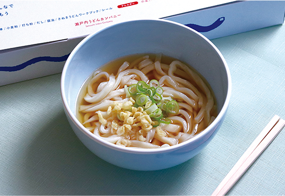 さぬきうどん英才教育キットで作ったうどんの完成イメージ